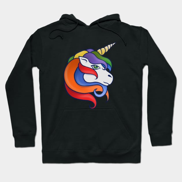 Retro Rainbow Unicorn Hoodie by bubbsnugg